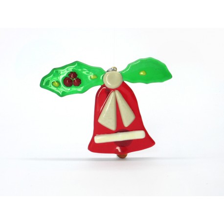 Murano Glass Christmas Bell Ornament- Mod. Campana - 95x75 mm