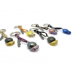 Portachiavi in perle di Murano, a forma di Barca, 12 cm (Colori assortiti)