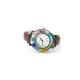 Murano millefiori watch, Chrome case - Mod. Space, Brown Strap (Available in 8 Colours)