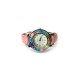 Murano millefiori watch, Chrome case - Mod. Space, Pink Strap (Available in 8 Colours)