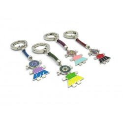 New Mod. Portachiavi - Charms per Borse, in pelle e Vetro di Murrina, (Colori assortiti)