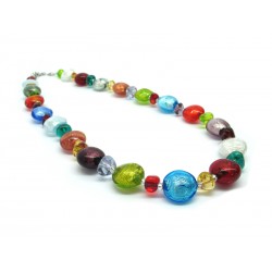Murano Glass Necklace - Mod. Clara, 45 cm (Available in 5 Colours)