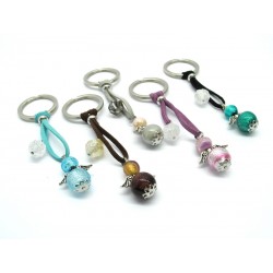 Murano Glass Keychain, made with glass Angel Beads, (Available in assorted Colours)