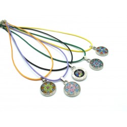 Collana Mod. Paolina (45 cm) con Murrina diam.18 mm (disponibile con cavetto in cotone in 10 Colori)