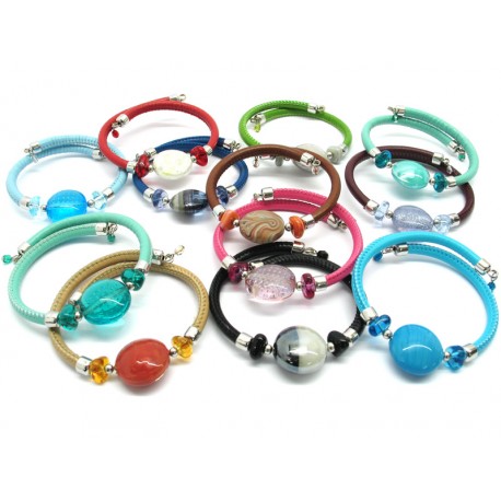 Murano Glass Bracelet - Mod. Diana, 21 cm (Available in 12 assorted Colours)