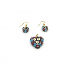 70% di Sconto - Parure in vetro di Murano Mod. Cuore, 22 mm (Disponibile in 6 Colori)