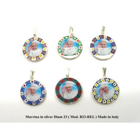 Murrina in Silver with photo Pope Francis