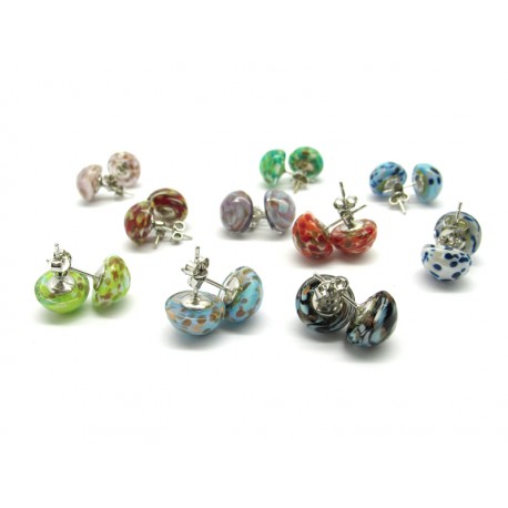 Murano Glass Earrings - Mod. Brio , 12 mm (Available in assorted Colours)