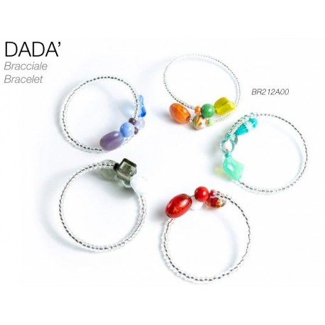 Murano Glass Bracelet - Mod. Dadà, 21 cm (Available in 12 assorted Colours)
