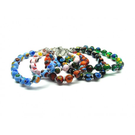 Bracciale in Vetro di Murano - Mod. Mosaico, 21 cm (Disponibile in 10 Colori)