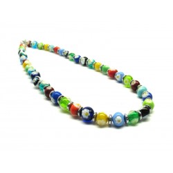 Murano Glass Necklace - Mod. Margherita 43 cm (Available in 10 shades of color)