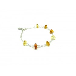 Silver Bracelet with Murano Beads, Mod. Jolanda - 21 cm (Available in 4 Colors)