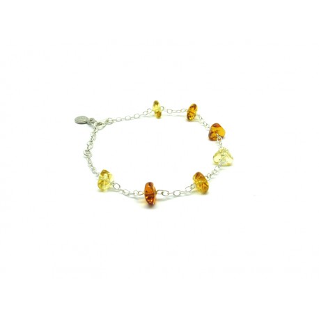 Silver Bracelet with Murano Beads, Mod. Jolanda - 21 cm (Available in 4 Colors)