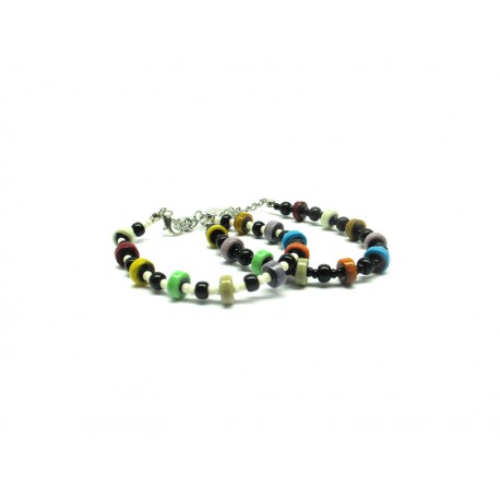 Murano Glass Bracelet - Mod. Smarties 21 cm (Available 2 colors)
