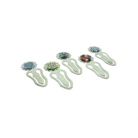 Murrine Segnalibro in metallo Mod.(SLO1M) (60 mm x 23 mm)