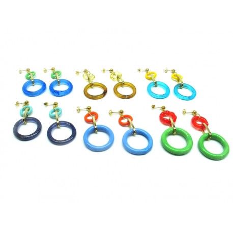 Murano Glass Earrings - Mod. Anacapri 30 mm Diam. (Available in assorted Colors)