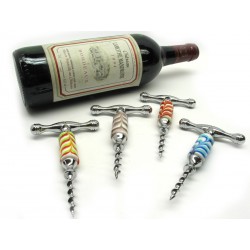 Corkscrew in Murano Glass and metal, 120x70 mm (Available in assorted Colours)
