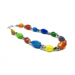 50 % di Sconto - Collana in Vetro di Murano - Mod. Rainbow, 45 cm (Disponibile in Multicolor)