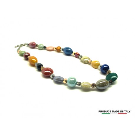 50 % di Sconto - Collana in Vetro di Murano - Mod. Rainbow, 45 cm (Disponibile in Multicolor)