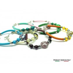 Bracciale in Vetro di Murano - Mod. Debora, 21 cm (Colori Assortiti)