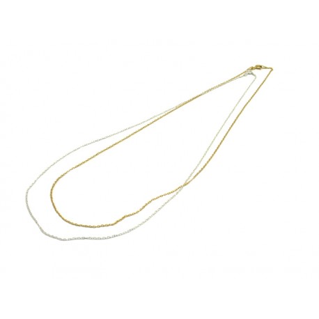 Sterling Silver Chain (42 cm) in Plating Gold color or in Silver color, Veneziana Processing.
