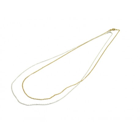 Sterling Silver Chain (42 cm) in Plating Gold color or in Silver color, Veneziana Processing.