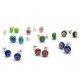 Murrina Millefiori Earrings, in Sterling Silver- Mod. Millecolori - 8 mm (Available in assorted Colours)