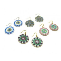 Murrina Millefiori Earrings, in Sterling Silver, 26 mm in diameter (Available in 15 assorted Colours)