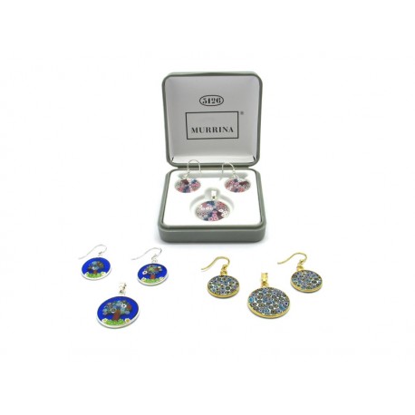 Murrina Millefiori Set, in Sterling Silver, 18 mm in diameter (Available in 15 assorted Colours)