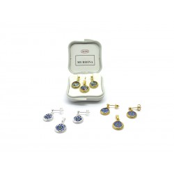 Parure in vetro di Murrina Diam 10 mm, Orecchini Diam.10 mm (Colori assortiti)