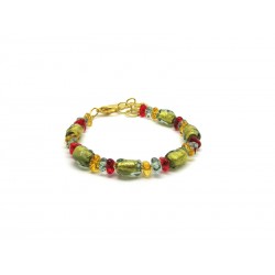 Murano Glass Bracelet - Mod. Asola , 21 cm (Available in 4 Colours)