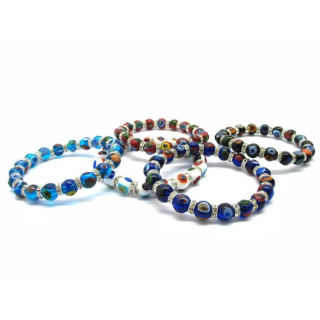 Murano Glass Bracelet - Mod. Asola , 21 cm (Available in 4 Colours)