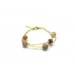 Murano Glass Bracelet - Mod. Jessy, 21 cm (Available in Gold and Silver Colours)
