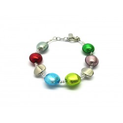 Bracciale in Vetro di Murano - Mod. Francesca, 21 cm (Disponibile in 5 Colori)