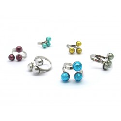Ring in Murano Beads and Sterling Silver- Mod. Mirò (Available in Assorted Colours)