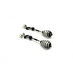 Murano Glass Earrings - Mod. Desdemona, 40x11 mm (Available in 3 Colours)