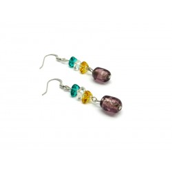 Murano Glass Earrings - Mod. Asola, 12x8 mm (Available in 4 Colours)