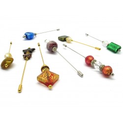 Murano Glass Pin Brooches, 12 cm (Available in assorted Colours and Shape)