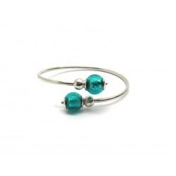 Sterling Silver Bracelet with Murano Beads, Mod. Venere, Diam. 6 cm (Available in 6 Colours)