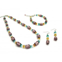 Parure in vetro di Murano Mod. Asola, 50 cm (Disponibile in 4 Colori)