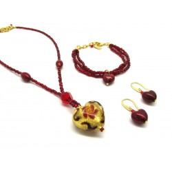 Parure in vetro di Murano Mod. Giulia, 45 cm (Disponibile in 6 Colori)