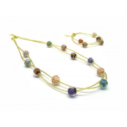 Parure in vetro di Murano Mod. Jessy - 45 cm (Disponibile nei colori, Gold e Silver)