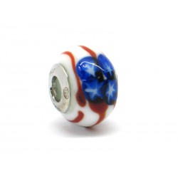 Pandora Style Bead (Mod. BA02) in authentic Murano Glass and 925 Italian Sterling Silver