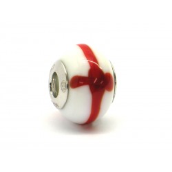 Perla style Pandora (Mod. BA03) in autentico Vetro di Murano e Argento 925