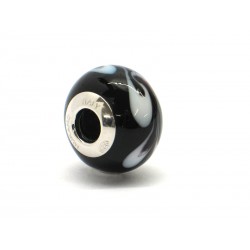 Pandora Style Bead (Mod. RHD1) in authentic Murano Glass and 925 Italian Sterling Silver