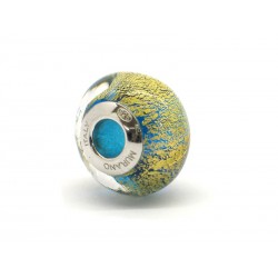 Pandora Style Bead (Mod. FO103) in authentic Murano Glass and 925 Italian Sterling Silver