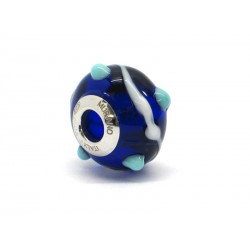 Pandora Style Bead (Mod. RZP3) in authentic Murano Glass and 925 Italian Sterling Silver