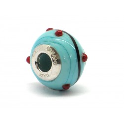 Perla style Pandora (Mod. RZP6) in autentico Vetro di Murano e Argento 925