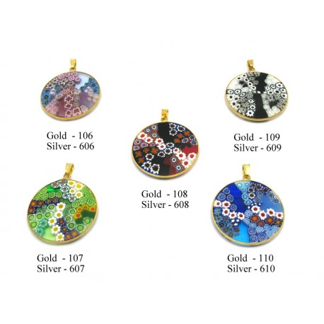 Murrina Pendant in Sterling Silver (B32) Gondola Design, 32 mm in diameter