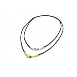 Rubber Cord (45 cm) with clasp in Gold or Chrome.